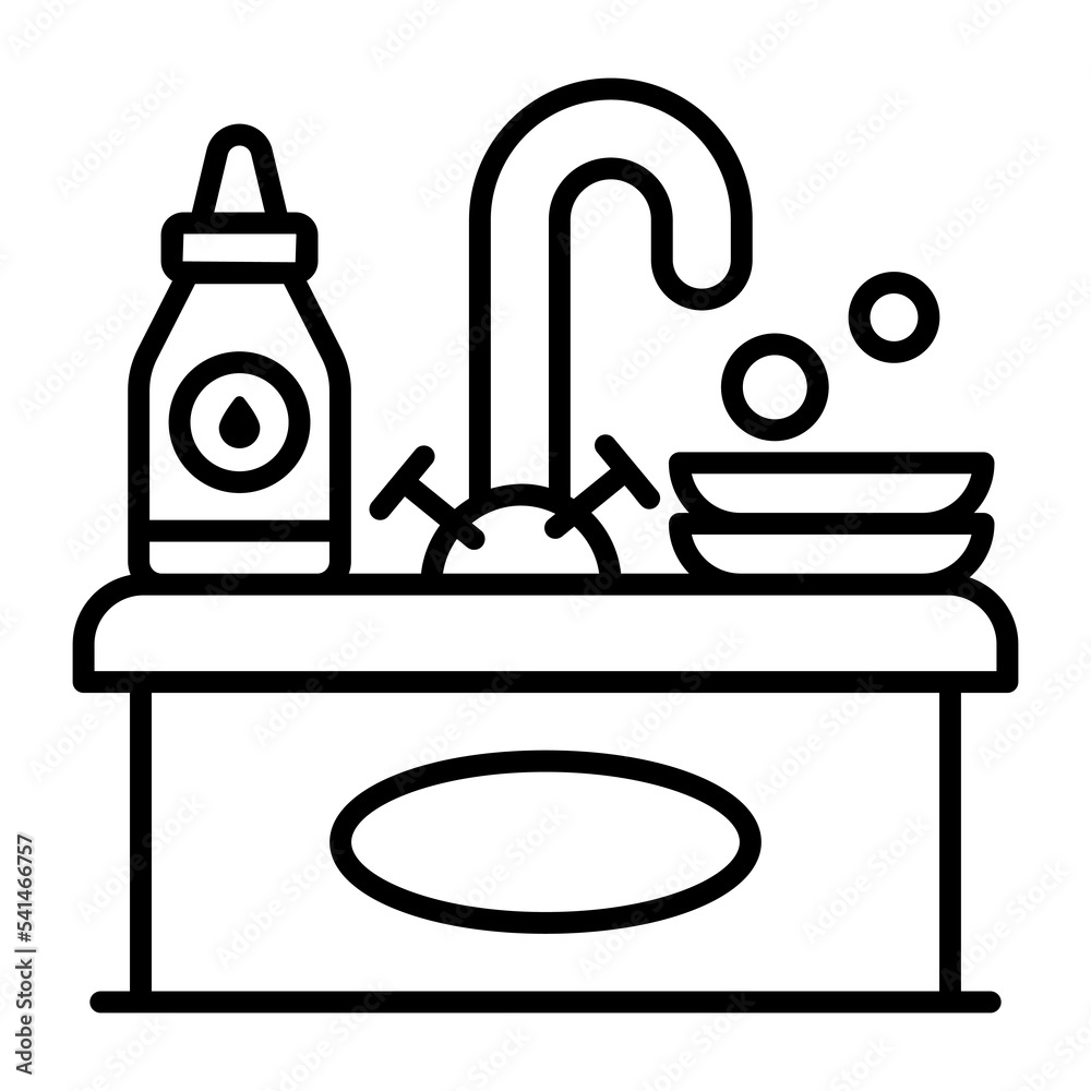 kitchen sink washing Modern concepts design, Premium quality vector illustration concept. Vector symbol.