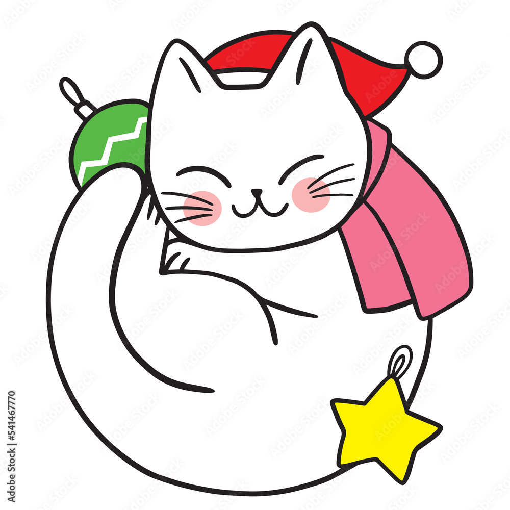 Naklejka premium Cartoon cute Christmas character, Holiday vector.