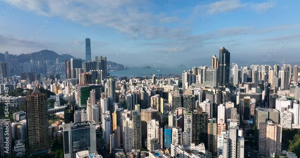 Top view of Hong Kong city