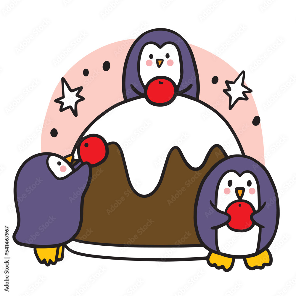 Obraz premium Cartoon cute Christmas character, Holiday vector.