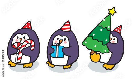 Cartoon cute Christmas character  Holiday vector.