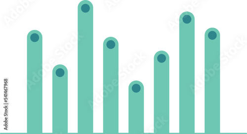 Dashboard statistic icon. Column chart with data comparison