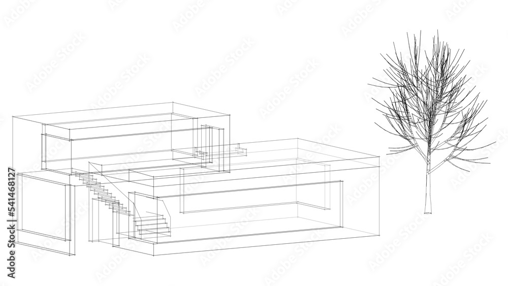 3d sketch of house on white background
3d sketch of house on white background