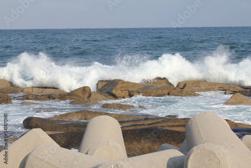 cool breaking waves of the sea