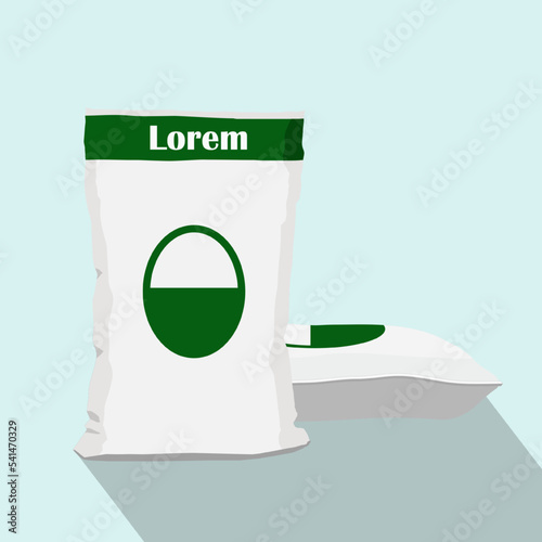 Vector illustration white color fertilizer bag