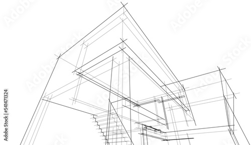 architectural sketch of a house
