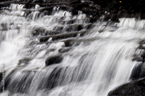 close up view of a beautiful waterfall in the forest