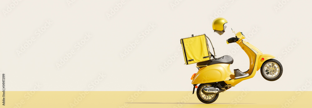 3D Online food order and food delivery service.carrier on freight