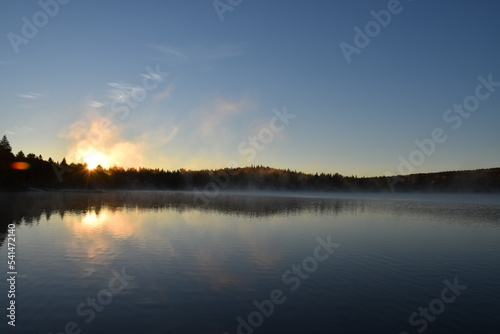 A sunrise over the lake  Sainte-Apolline  Qu  bec  Canada