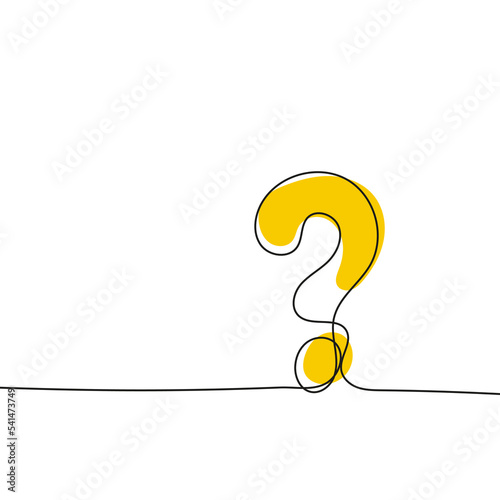 Question mark icon in sketch style. Help and quiz vector symbol. FAQ sign continuous line. Editable stroke.