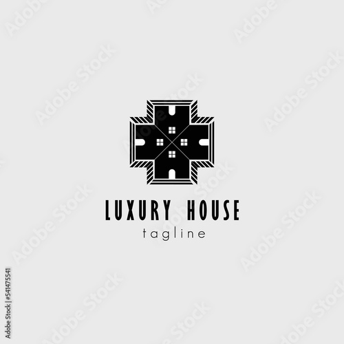 luxury house logo vector illustration design