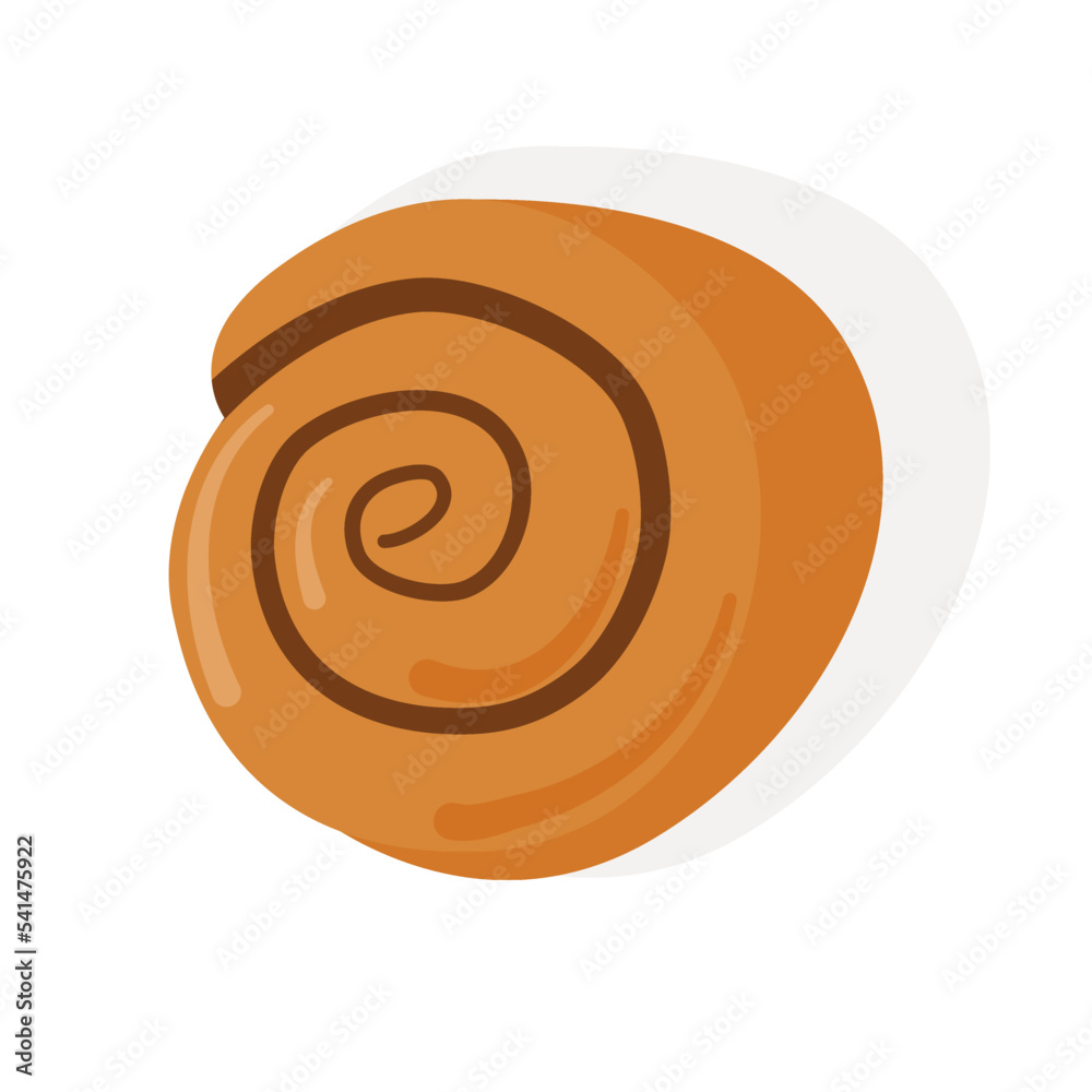 Cinammon Redemoinho Ícone Cartoon Vector. Roll Bun. Bolo Doce