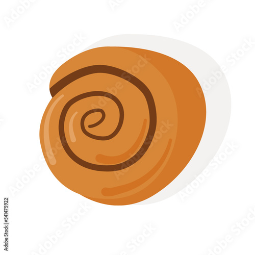 Cinnamon roll bun icons set cartoon vector. Food baked in flat style. Bread bakery concept