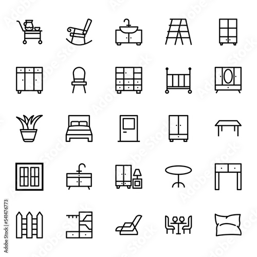 Outline icons for Furniture