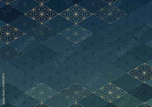 麻の葉模様と菱形で装飾した和風背景イラスト