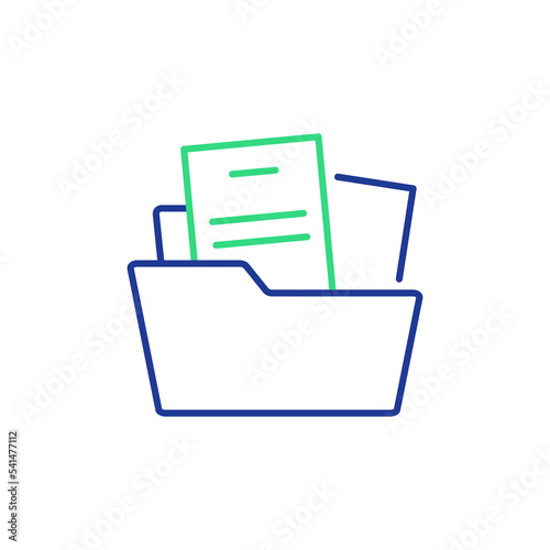 open folder icon. Folder with documents