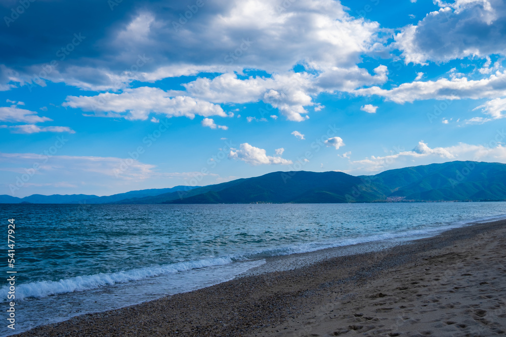 Beach in Asprovalta. Thracian Sea in Greece