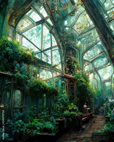 Overgrown greenhouse