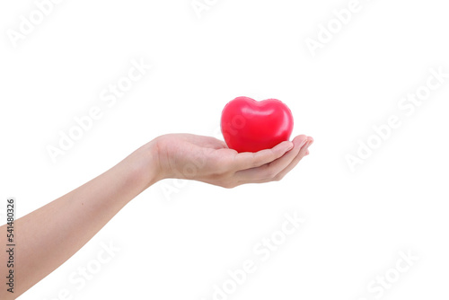 Female hand isolated on black background