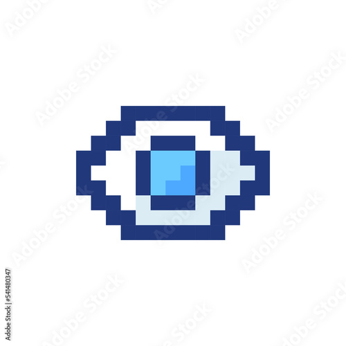 Seen pixelated RGB color ui icon. Recently viewed page. Reading status. Simplistic filled 8bit graphic element. Retro style design for arcade, video game art. Editable vector isolated image