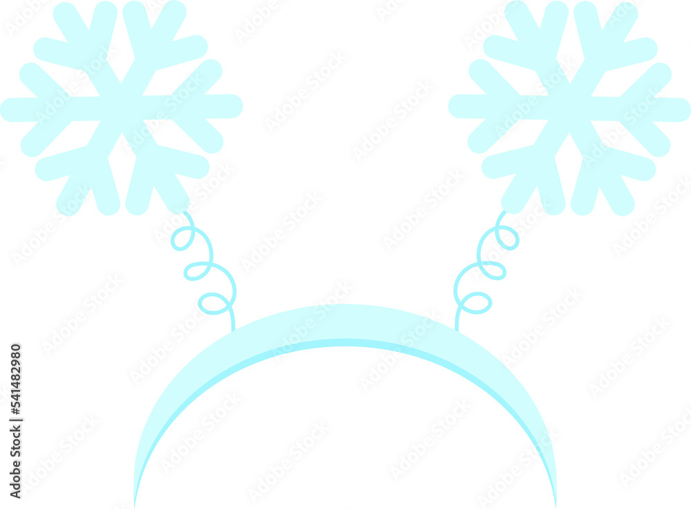 This is a hair hoop with snowflakes for a party