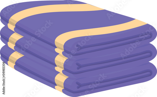 Folded towels stack icon. Clean textile heap