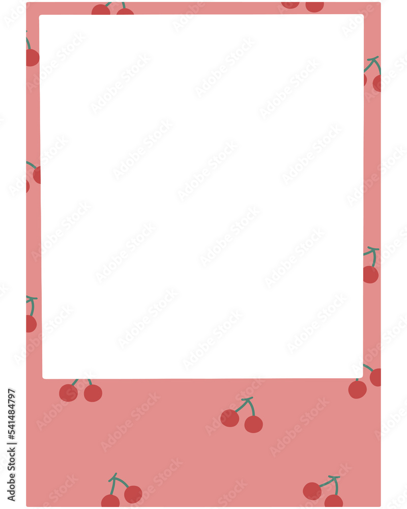 Obraz premium Cute Cherry Polaroid Photo Frame