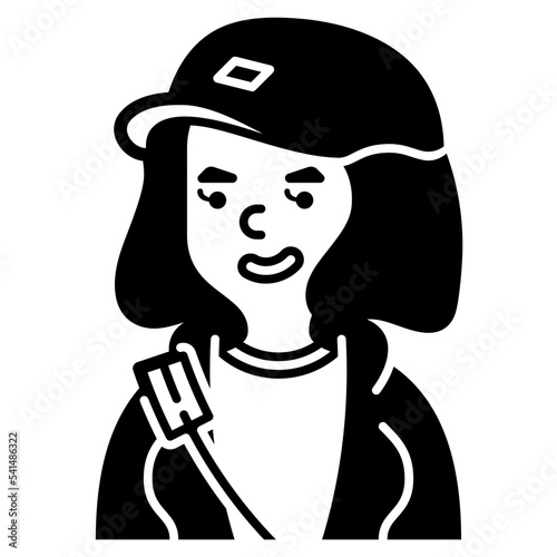 gril with cap glyph icon
