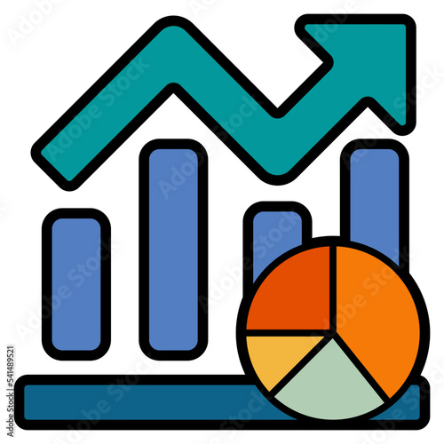 graph filled color line photo