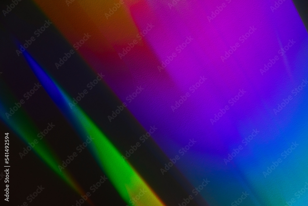 Colofrul holographic light pattern on the wall, abstract background