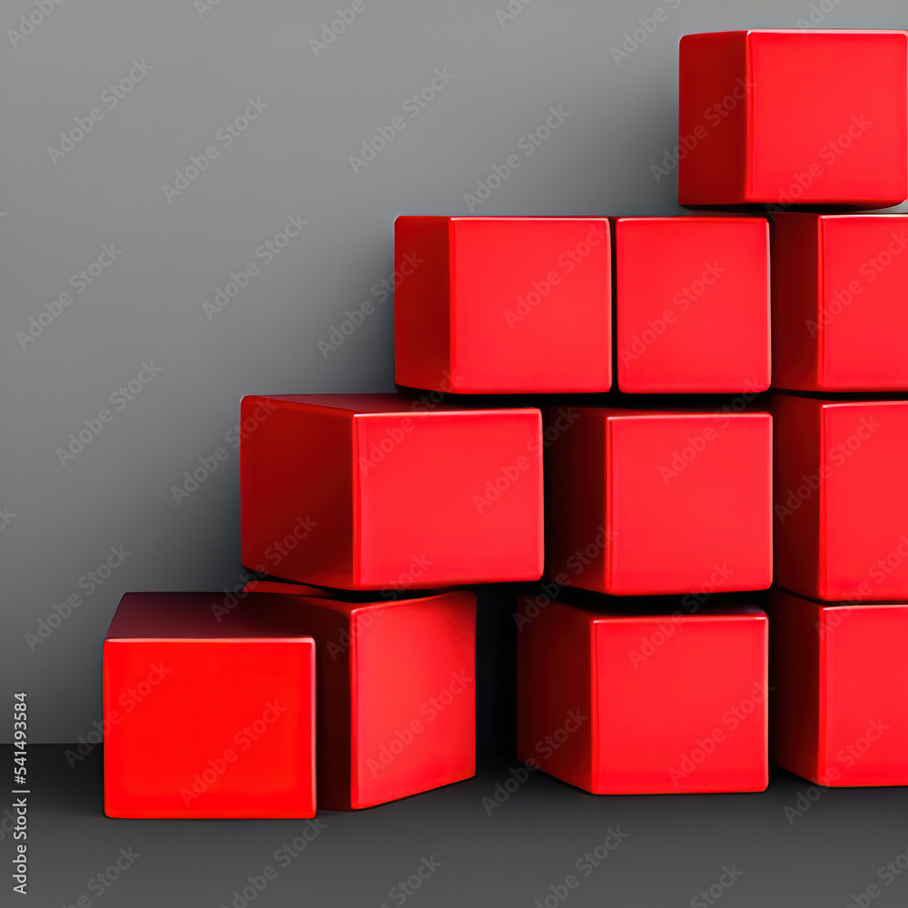 3D Cube placed on background Render 3D Cube placed on background Render