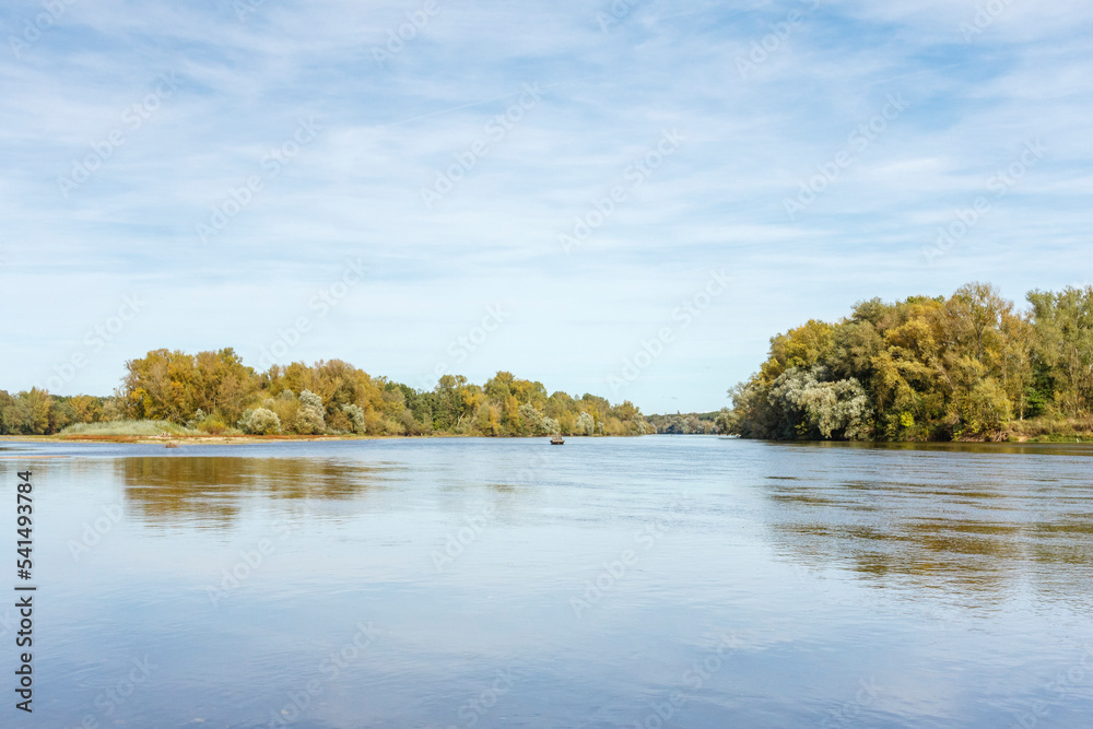 Loire river on autumn, Loire valley, Saint-Satur, France Loire river on autumn, Loire valley, Saint-Satur, France