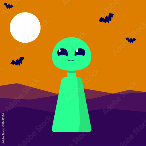 Halloween Kids Monsters EUA  and Brazil Celebration Costumer of Alien  ET  31 October Horror  Cute  Chibi  Dark color  Scary  trick or treating  folklore