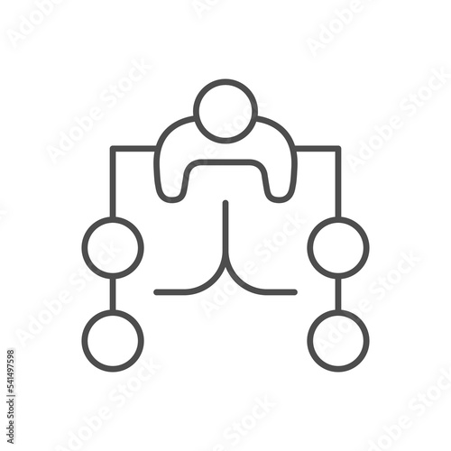 Work delegation line outline icon