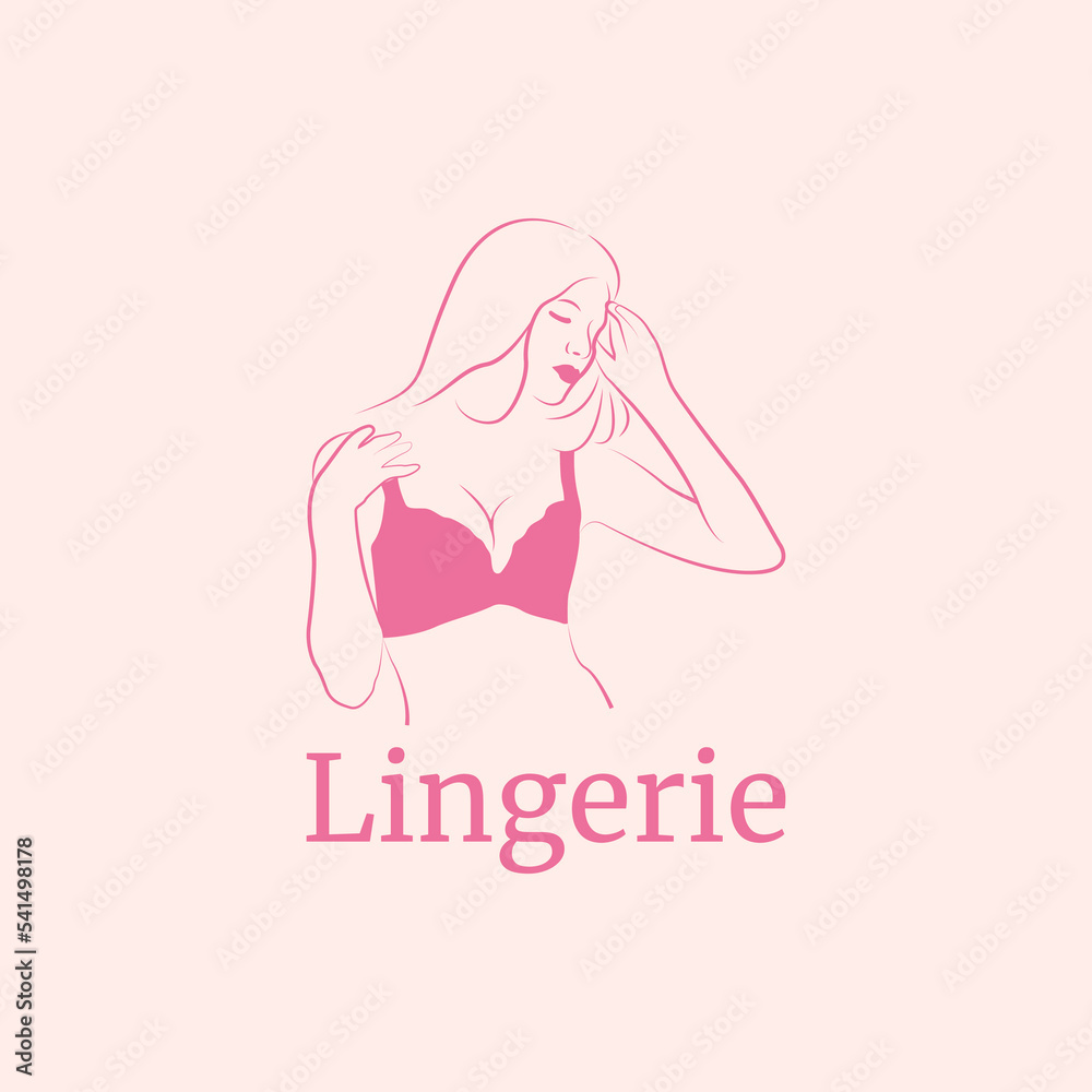 Lingerie lady bra Logo Vector Illustration Template