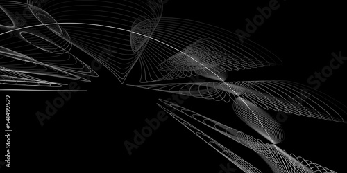 Modern black background with white lines design