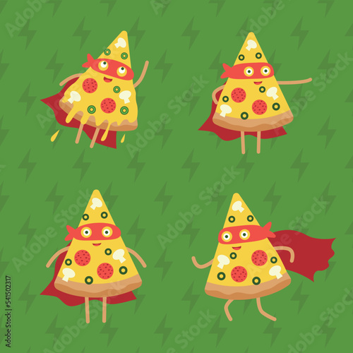 Pizza superhero mascot