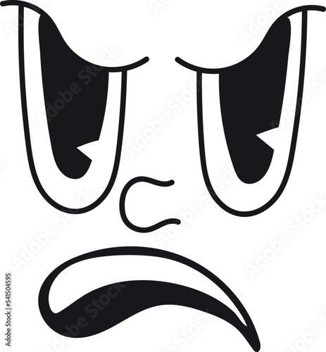 Angry toon face. Facial expression in retro comic style