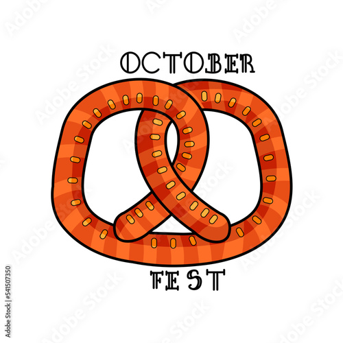Isolated pretzel icon Oktoberfest food Vector