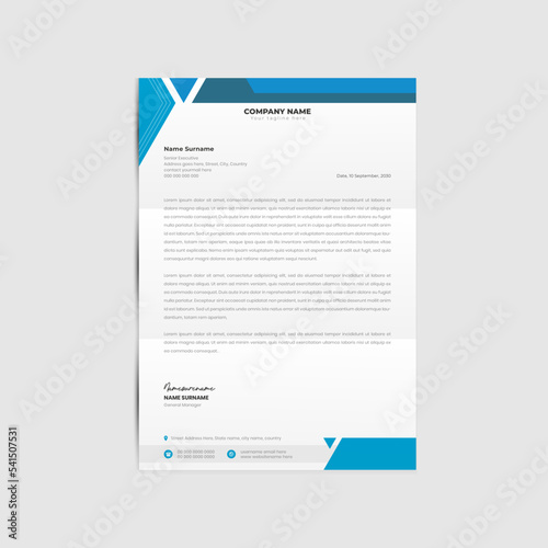 Modern simple letterhead vector template design