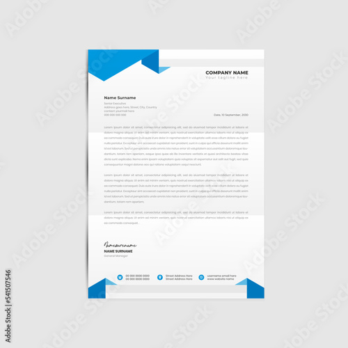 Creative and clean business style print ready letterhead for your corporate company