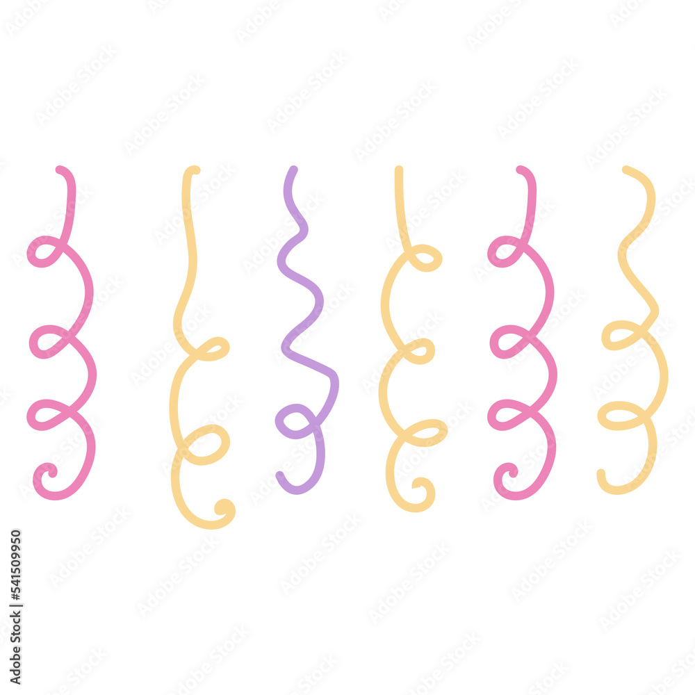 Fototapeta premium Festive serpentine on white background. Vector illustration for design and decor