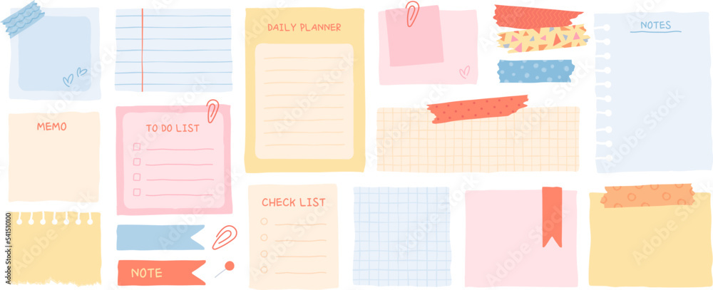 Premium Vector  Cute washi tape collection for planner diary