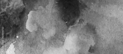 Grey watercolor grungy textured on white paper with splatter background illustration. White painted cement wall texture. Old grunge textures with scratches and cracks. Graphite sandstone wall grunge.