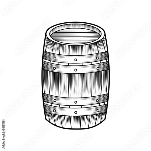Sketch of a beer barrel Oktoberfest season Vector