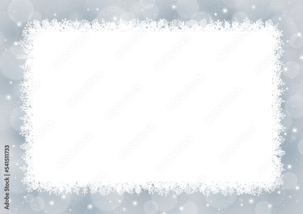 Fototapeta premium 雪の結晶の背景フレーム