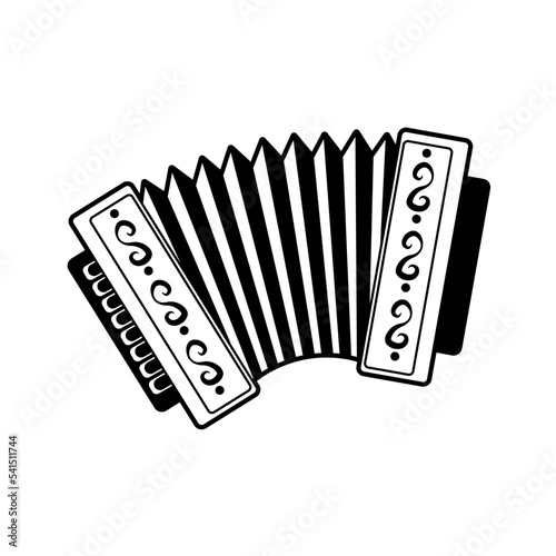 Sketch of an accordion icon Musical instrument Oktoberfest Vector