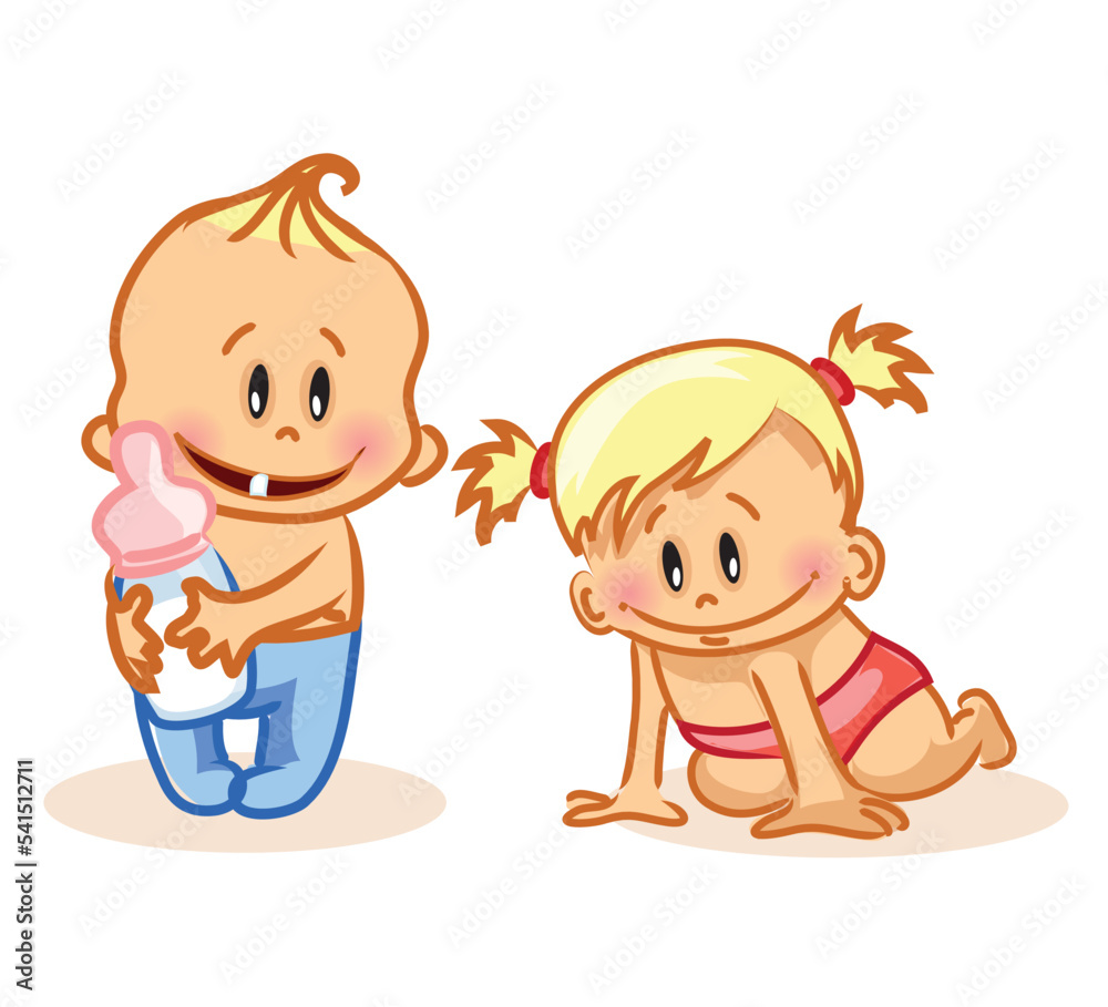 Set with cute little baby in different situations. Playing, sleeping, sitting, lying, crawling baby. Happy smiling newborn boy or girl Set with cute little baby in different situations. Playing, sleeping, sitting, lying, crawling baby. Happy smiling newborn boy or girl