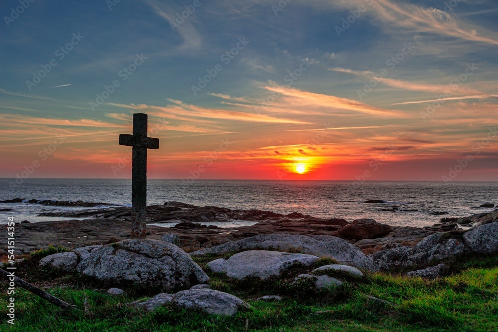 photography of a spectacular sunset in galicia spain