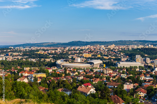 Aerial view of the stadium from Cluj Napoca, a place that hosts many events and festivals